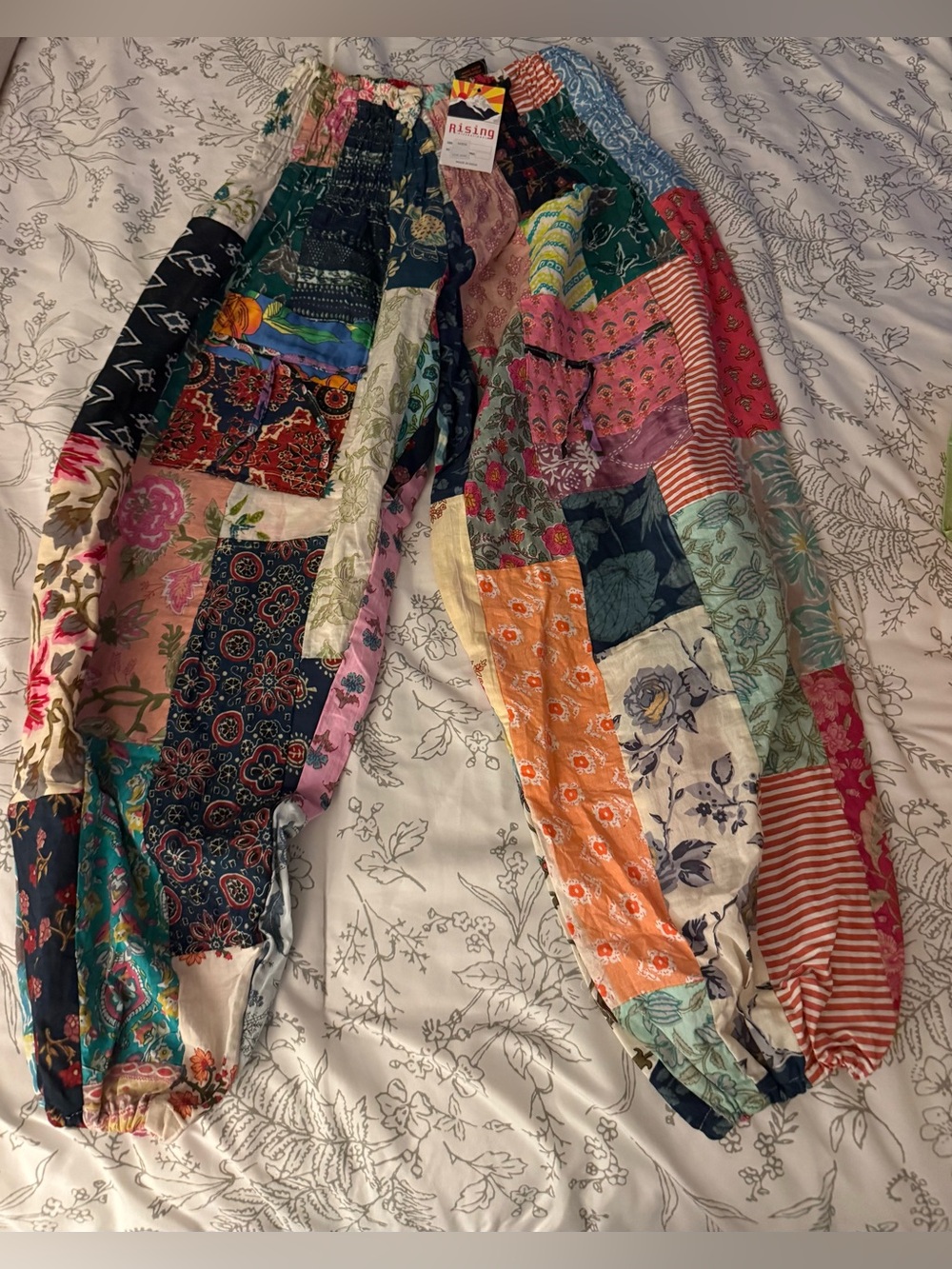Patchwork Harem Joggers in Multicolor -